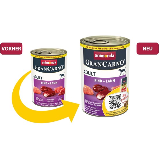 animonda GranCarno Adult Dog Food, Wet Dog Food for Adult Dogs, Beef & Lamb, 6 x 800 g animonda GranCarno Adult Dog Food, Wet Dog Food for Adult Dogs, Beef & Lamb, 6 x 800 g