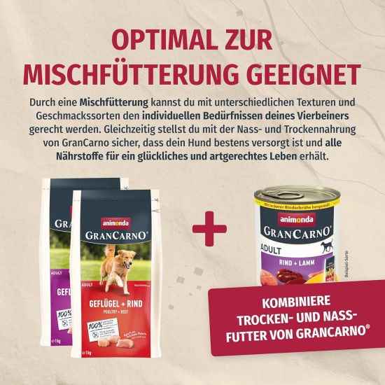 animonda GranCarno Adult Dog Food, Wet Dog Food for Adult Dogs, Beef & Lamb, 6 x 800 g animonda GranCarno Adult Dog Food, Wet Dog Food for Adult Dogs, Beef & Lamb, 6 x 800 g