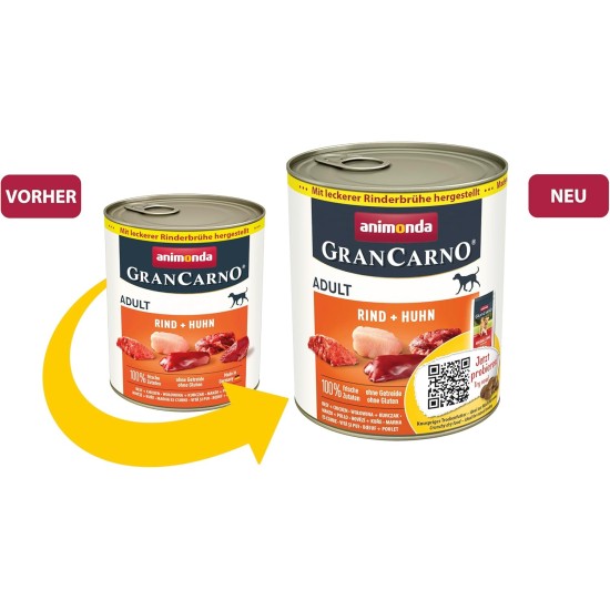 animonda GranCarno Adult Dog Food, Wet Dog Food for Adult Dogs, Beef & Lamb, 6 x 800 g animonda GranCarno Adult Dog Food, Wet Dog Food for Adult Dogs, Beef & Lamb, 6 x 800 g