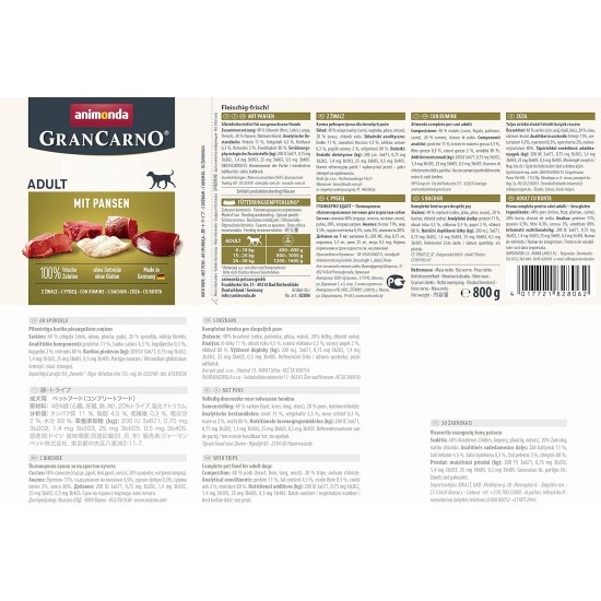 animonda GranCarno Adult Dog Food, Wet Dog Food for Adult Dogs, Beef & Lamb, 6 x 800 g animonda GranCarno Adult Dog Food, Wet Dog Food for Adult Dogs, Beef & Lamb, 6 x 800 g