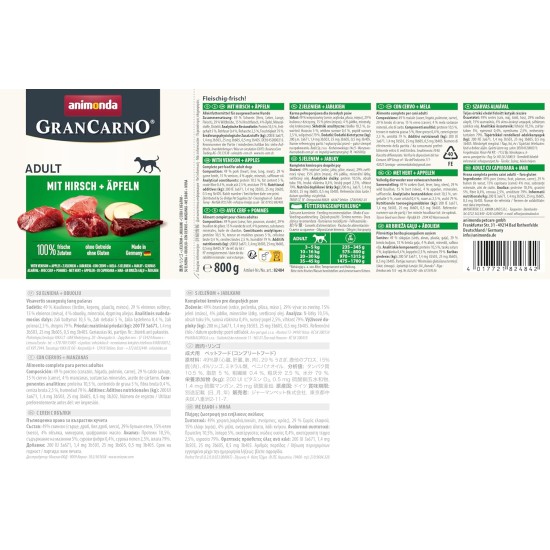 animonda GranCarno Adult Dog Food, Wet Dog Food for Adult Dogs, Beef & Lamb, 6 x 800 g animonda GranCarno Adult Dog Food, Wet Dog Food for Adult Dogs, Beef & Lamb, 6 x 800 g