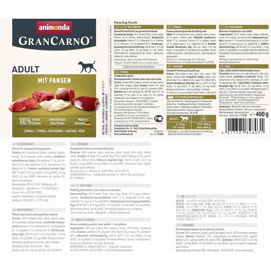 animonda GranCarno Adult Dog Food, Wet Dog Food for Adult Dogs, Beef & Lamb, 6 x 800 g animonda GranCarno Adult Dog Food, Wet Dog Food for Adult Dogs, Beef & Lamb, 6 x 800 g