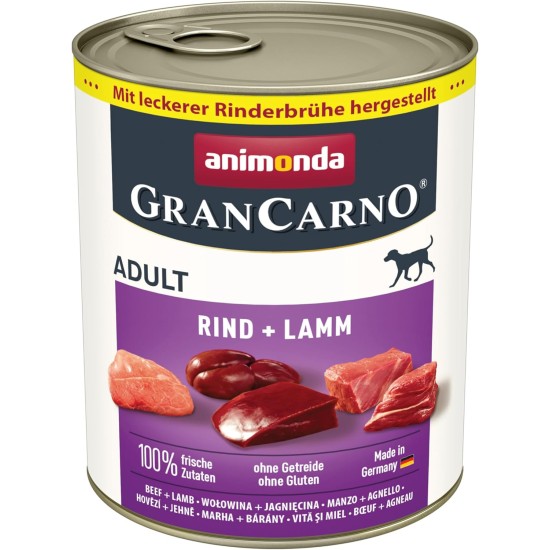 animonda GranCarno Adult Dog Food, Wet Dog Food for Adult Dogs, Beef & Lamb, 6 x 800 g animonda GranCarno Adult Dog Food, Wet Dog Food for Adult Dogs, Beef & Lamb, 6 x 800 g