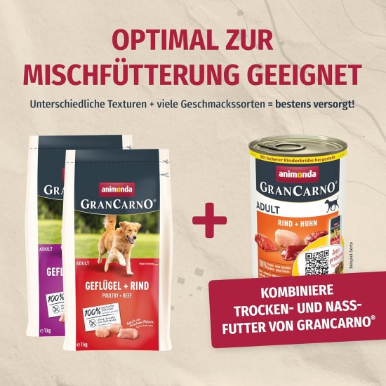 animonda GranCarno Adult Dog Food, Wet Food for Adult Dogs, with Poultry Hearts, 6 x 400 g animonda GranCarno Adult Dog Food, Wet Food for Adult Dogs, with Poultry Hearts, 6 x 400 g