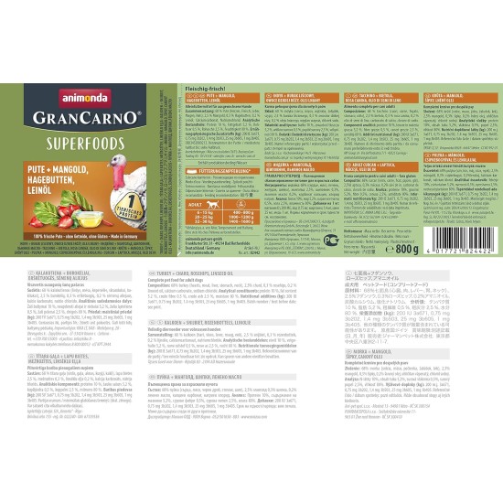 animonda GranCarno Adult Superfoods, Wet Food for Adult Dogs animonda GranCarno Adult Superfoods, Wet Food for Adult Dogs
