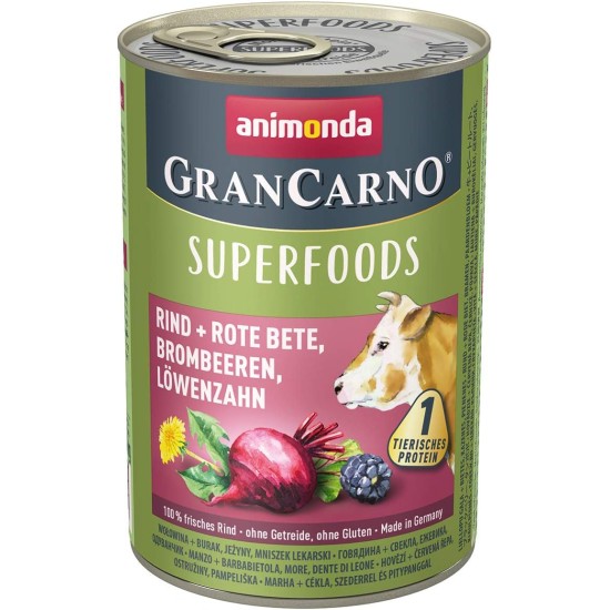 animonda GranCarno Adult Superfoods, Wet Food for Adult Dogs animonda GranCarno Adult Superfoods, Wet Food for Adult Dogs