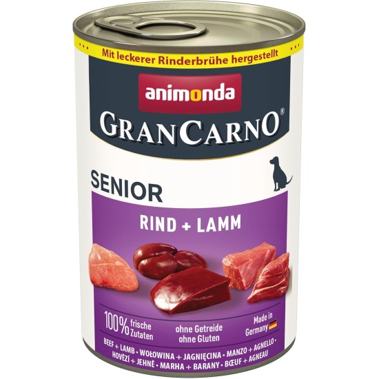 animonda GranCarno Senior Wet Food for Older Dogs from 7 Years, Various Types and Sizes, 6 x 800 g animonda GranCarno Senior Wet Food for Older Dogs from 7 Years, Various Types and Sizes, 6 x 800 g