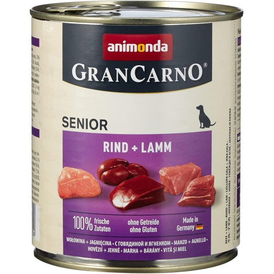 animonda GranCarno Senior Wet Food for Older Dogs from 7 Years, Various Types and Sizes, 6 x 800 g animonda GranCarno Senior Wet Food for Older Dogs from 7 Years, Various Types and Sizes, 6 x 800 g