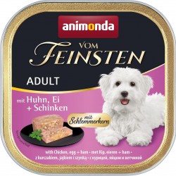 animonda Vom Feinsten Adult Dog Food, Wet Food for Adult Dogs, Gourmet Core with Chicken, with Egg and Ham, Bananas and Apricots, 22 x 150 g animonda Vom Feinsten Adult Dog Food, Wet Food for Adult Dogs, Gourmet Core with Chicken, with Egg and Ham, Bananas and Apricots, 22 x 150 g