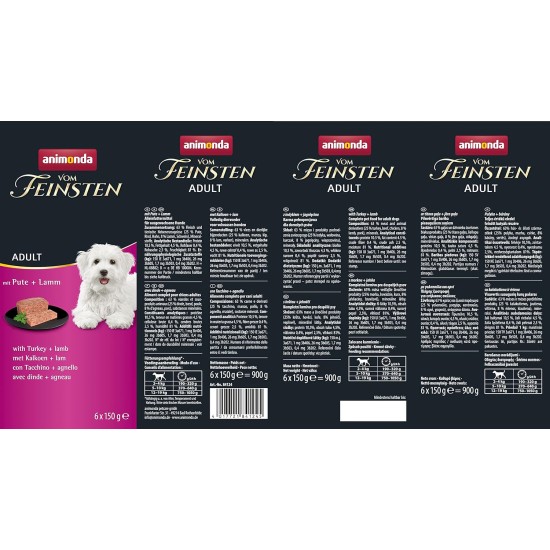 animonda Vom Feinsten Adult Dog Food, Wet Food for Adult Dogs, Gourmet Variety, 22 x 150 g animonda Vom Feinsten Adult Dog Food, Wet Food for Adult Dogs, Gourmet Variety, 22 x 150 g