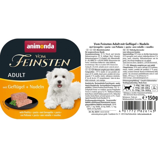 animonda Vom Feinsten Adult Dog Food, Wet Food for Adult Dogs, Gourmet Variety, 22 x 150 g animonda Vom Feinsten Adult Dog Food, Wet Food for Adult Dogs, Gourmet Variety, 22 x 150 g