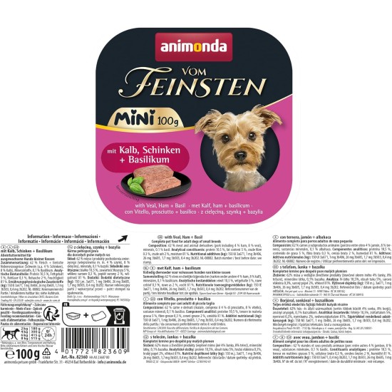 animonda Vom Feinsten Adult Mini, Delicious Wet Food for Dogs, Great for Small Breeds, with Chicken, Goose and Parsley, 32 x 100 g animonda Vom Feinsten Adult Mini, Delicious Wet Food for Dogs, Great for Small Breeds, with Chicken, Goose and Parsley, 32 x 100 g