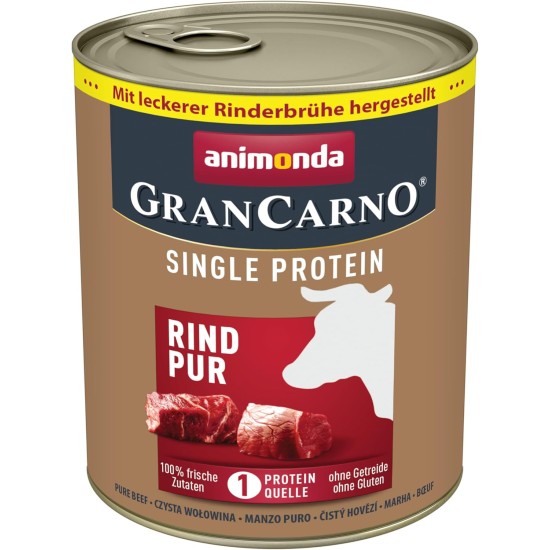 animonda Vom Feinsten Gran Carno Adult Superfoods Dog Food, Wet Food for Adult Dogs, Pure Beef, 6 x 800 g animonda Vom Feinsten Gran Carno Adult Superfoods Dog Food, Wet Food for Adult Dogs, Pure Beef, 6 x 800 g