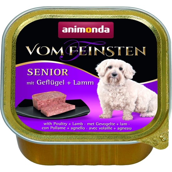 animonda the finest senior wet dog food with poultry and lamb (6 x 150 g), dog food from 7 years by animonda, without cereals and sugar, with fresh, meat ingredients animonda the finest senior wet dog food with poultry and lamb (6 x 150 g), dog food from 7 years by animonda, without cereals and sugar, with fresh, meat ingredients