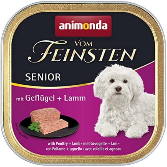 animonda the finest senior wet dog food with poultry and lamb (6 x 150 g), dog food from 7 years by animonda, without cereals and sugar, with fresh, meat ingredients animonda the finest senior wet dog food with poultry and lamb (6 x 150 g), dog food from 7 years by animonda, without cereals and sugar, with fresh, meat ingredients