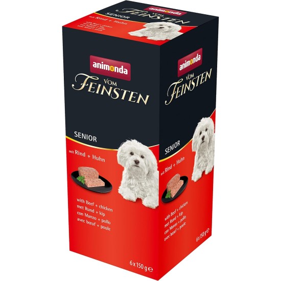 animonda the finest senior wet dog food with poultry and lamb (6 x 150 g), dog food from 7 years by animonda, without cereals and sugar, with fresh, meat ingredients animonda the finest senior wet dog food with poultry and lamb (6 x 150 g), dog food from 7 years by animonda, without cereals and sugar, with fresh, meat ingredients