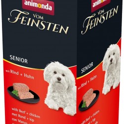 animonda vom Feinsten Senior Dog Food with Beef + Chicken (6 x 150 g), Dog Food from 7 Years, No Grains, No Sugar, with Fresh, Meaty Ingredients animonda vom Feinsten Senior Dog Food with Beef + Chicken (6 x 150 g), Dog Food from 7 Years, No Grains, No Sugar, with Fresh, Meaty Ingredients