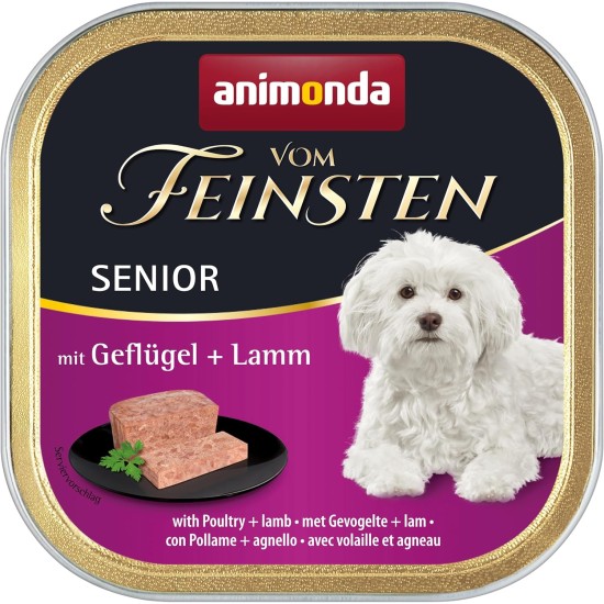 animonda vom Feinsten Senior Dog Food with Beef + Chicken (6 x 150 g), Dog Food from 7 Years, No Grains, No Sugar, with Fresh, Meaty Ingredients animonda vom Feinsten Senior Dog Food with Beef + Chicken (6 x 150 g), Dog Food from 7 Years, No Grains, No Sugar, with Fresh, Meaty Ingredients