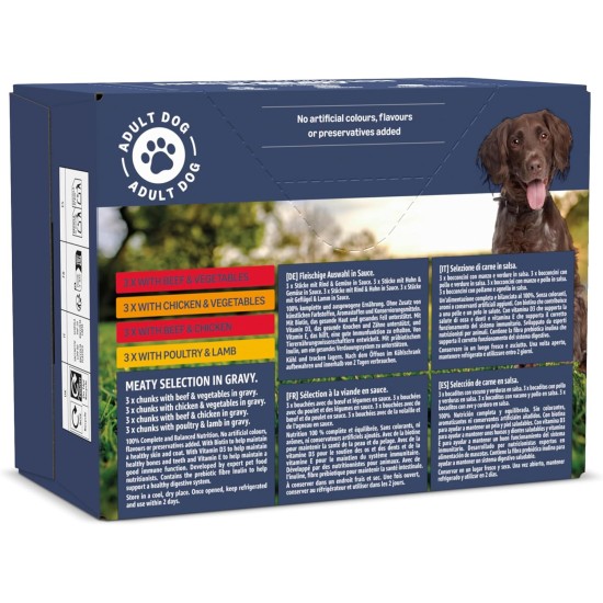 by Amazon Complete Food for Adult Dogs, Meat Selection in Sauce, 4.8 kg (48 Packs of 100 g) by Amazon Complete Food for Adult Dogs, Meat Selection in Sauce, 4.8 kg (48 Packs of 100 g)