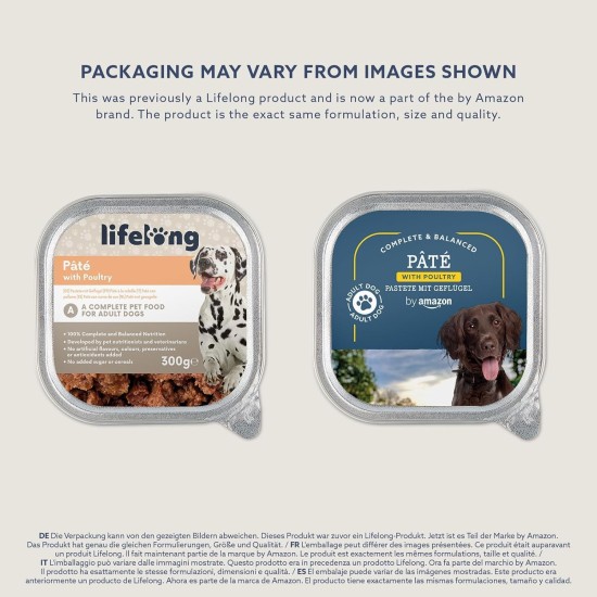 by Amazon Dog Food Pate with Poultry 300g Pack of 10 (previously Lifelong!) by Amazon Dog Food Pate with Poultry 300g Pack of 10 (previously Lifelong!)