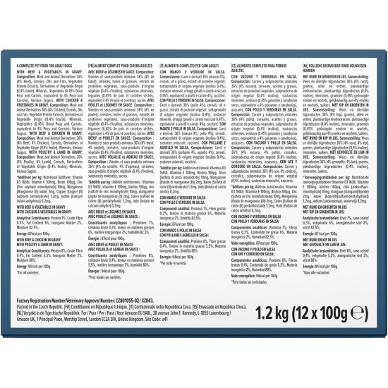 by Amazon Lifelong Complete Food for Adult Dogs, Meat Selection in Sauce, 1.2 kg (12 Packs of 100 g) by Amazon Lifelong Complete Food for Adult Dogs, Meat Selection in Sauce, 1.2 kg (12 Packs of 100 g)
