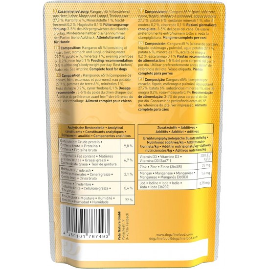 dogz finefood Wet Dog Food - N° 2 Beef - Delicatessen Wet Food for Dogs & Puppies - Grain-Free & Sugar-Free - High Meat Content, 12 x 100 g Bags dogz finefood Wet Dog Food - N° 2 Beef - Delicatessen Wet Food for Dogs & Puppies - Grain-Free & Sugar-Free - High Meat Content, 12 x 100 g Bags