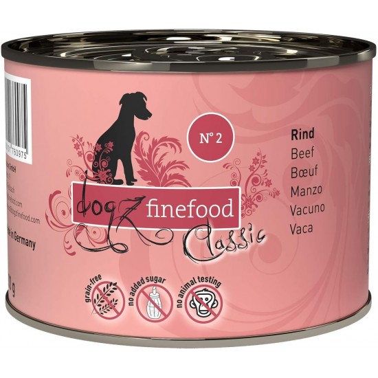 dogz finefood Wet Dog Food - N° 2 Beef - Delicatessen Wet Food for Dogs & Puppies - Grain-Free & Sugar-Free - High Meat Content, 12 x 100 g Bags dogz finefood Wet Dog Food - N° 2 Beef - Delicatessen Wet Food for Dogs & Puppies - Grain-Free & Sugar-Free - High Meat Content, 12 x 100 g Bags