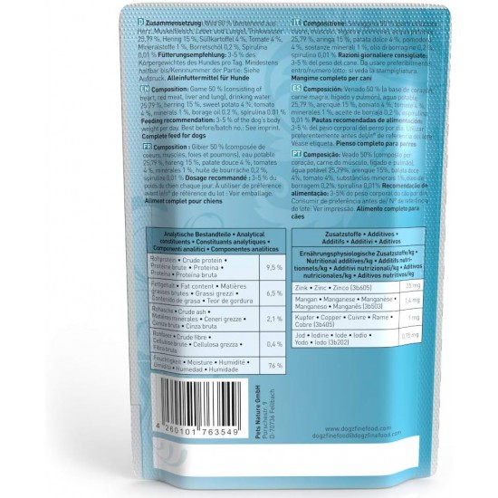 dogz finefood Wet Dog Food - N° 2 Beef - Delicatessen Wet Food for Dogs & Puppies - Grain-Free & Sugar-Free - High Meat Content, 12 x 100 g Bags dogz finefood Wet Dog Food - N° 2 Beef - Delicatessen Wet Food for Dogs & Puppies - Grain-Free & Sugar-Free - High Meat Content, 12 x 100 g Bags