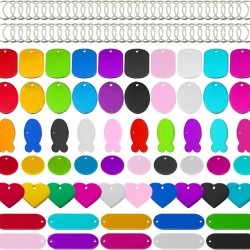 72 Pieces Colorful Blank Dog Tags, Pet ID Tags, Blank Dog Tags, Hand Aluminum Alloy Blank Name Tags with 6 Shape Hole, 10 Colors for Dogs, Cats, Pets, Name Tags 72 Pieces Colorful Blank Dog Tags, Pet ID Tags, Blank Dog Tags, Hand Aluminum Alloy Blank Name Tags with 6 Shape Hole, 10 Colors for Dogs, Cats, Pets, Name Tags