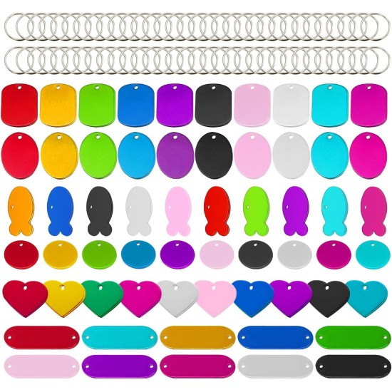 72 Pieces Colorful Blank Dog Tags, Pet ID Tags, Blank Dog Tags, Hand Aluminum Alloy Blank Name Tags with 6 Shape Hole, 10 Colors for Dogs, Cats, Pets, Name Tags 72 Pieces Colorful Blank Dog Tags, Pet ID Tags, Blank Dog Tags, Hand Aluminum Alloy Blank Name Tags with 6 Shape Hole, 10 Colors for Dogs, Cats, Pets, Name Tags