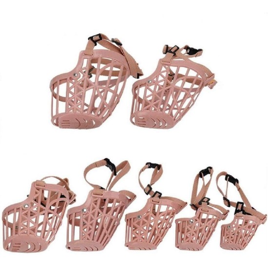 7pcs/set Plastic Dog Muzzle, Anti Bite Adjustable Pet Basket Masks, Dogs Training Mouth Cover Mesh Cage, Breathable Comfortable