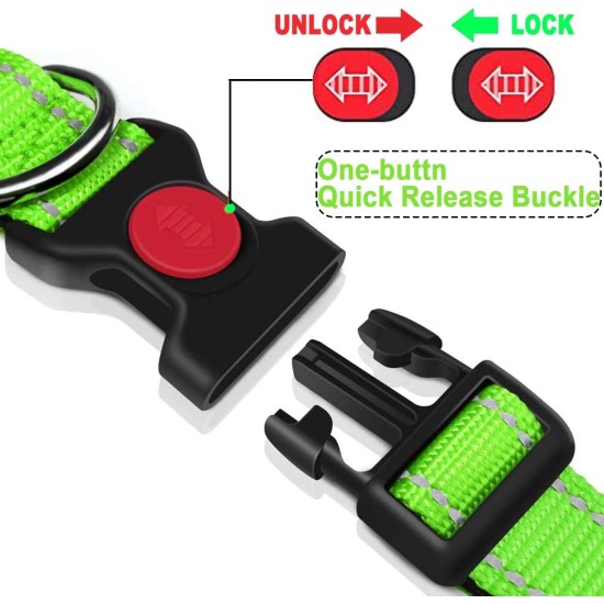 ATETEO Dog Collar, Reflective Adjustable Basic Dog Collar with Soft Neoprene Padding, Durable Nylon Pet Collars for Puppies Small Dogs ATETEO Dog Collar, Reflective Adjustable Basic Dog Collar with Soft Neoprene Padding, Durable Nylon Pet Collars for Puppies Small Dogs