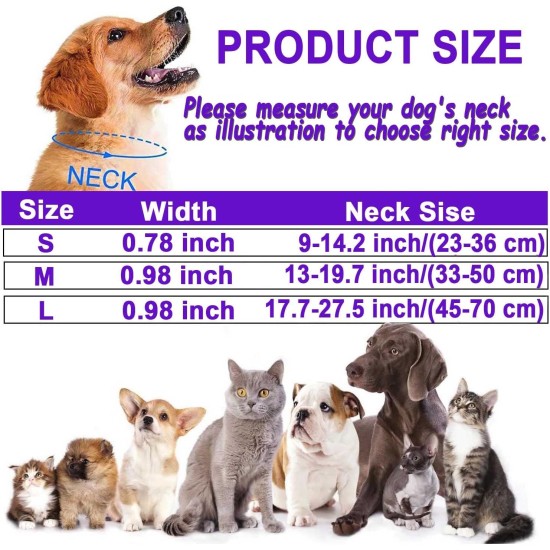 ATETEO Dog Collar, Reflective Adjustable Basic Dog Collar with Soft Neoprene Padding, Purple, Small, Medium, Large Dogs ATETEO Dog Collar, Reflective Adjustable Basic Dog Collar with Soft Neoprene Padding, Purple, Small, Medium, Large Dogs