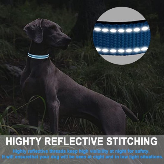 ATETEO Dog Collar, Reflective Adjustable Basic Dog Collar with Soft Neoprene Padding, Purple, Small, Medium, Large Dogs ATETEO Dog Collar, Reflective Adjustable Basic Dog Collar with Soft Neoprene Padding, Purple, Small, Medium, Large Dogs