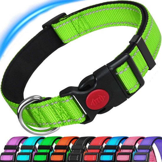 ATETEO Dog Collar, Reflective Adjustable Basic Dog Collar with Soft Neoprene Padding, Purple, Small, Medium, Large Dogs ATETEO Dog Collar, Reflective Adjustable Basic Dog Collar with Soft Neoprene Padding, Purple, Small, Medium, Large Dogs