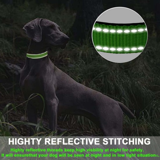 ATETEO Dog Collar, Reflective Adjustable Basic Dog Collar with Soft Neoprene Padding, Purple, Small, Medium, Large Dogs ATETEO Dog Collar, Reflective Adjustable Basic Dog Collar with Soft Neoprene Padding, Purple, Small, Medium, Large Dogs