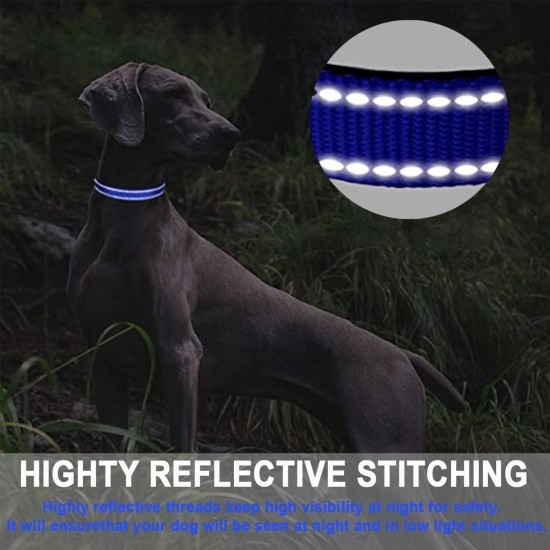 ATETEO Dog Collar, Reflective Adjustable Basic Dog Collar with Soft Neoprene Padding, Purple, Small, Medium, Large Dogs ATETEO Dog Collar, Reflective Adjustable Basic Dog Collar with Soft Neoprene Padding, Purple, Small, Medium, Large Dogs