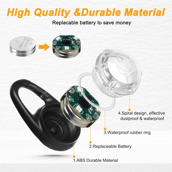 AUAUY Safety LED Flashing Light, 4 Modes Dog Light, IPX68 Waterproof Pet Lights, USB Rechargeable Dog Cat Light Pendant, Adjustable LED Light for Night Walks, Running, Camping AUAUY Safety LED Flashing Light, 4 Modes Dog Light, IPX68 Waterproof Pet Lights, USB Rechargeable Dog Cat Light Pendant, Adjustable LED Light for Night Walks, Running, Camping