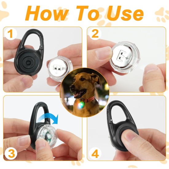AUAUY Safety LED Flashing Light, 4 Modes Dog Light, IPX68 Waterproof Pet Lights, USB Rechargeable Dog Cat Light Pendant, Adjustable LED Light for Night Walks, Running, Camping AUAUY Safety LED Flashing Light, 4 Modes Dog Light, IPX68 Waterproof Pet Lights, USB Rechargeable Dog Cat Light Pendant, Adjustable LED Light for Night Walks, Running, Camping