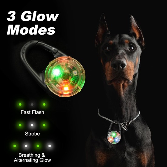 AUAUY Safety LED Flashing Light, 4 Modes Dog Light, IPX68 Waterproof Pet Lights, USB Rechargeable Dog Cat Light Pendant, Adjustable LED Light for Night Walks, Running, Camping AUAUY Safety LED Flashing Light, 4 Modes Dog Light, IPX68 Waterproof Pet Lights, USB Rechargeable Dog Cat Light Pendant, Adjustable LED Light for Night Walks, Running, Camping