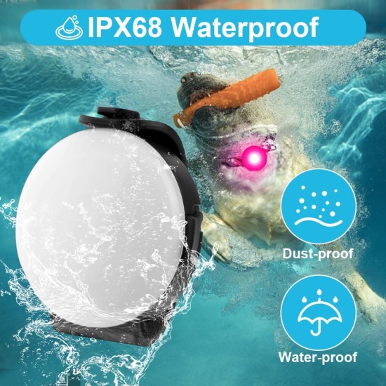 AUAUY Safety LED Flashing Light, 4 Modes Dog Light, IPX68 Waterproof Pet Lights, USB Rechargeable Dog Cat Light Pendant, Adjustable LED Light for Night Walks, Running, Camping AUAUY Safety LED Flashing Light, 4 Modes Dog Light, IPX68 Waterproof Pet Lights, USB Rechargeable Dog Cat Light Pendant, Adjustable LED Light for Night Walks, Running, Camping