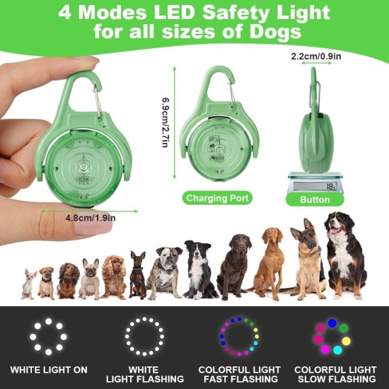 AUAUY Safety LED Flashing Light, 4 Modes Dog Light, IPX68 Waterproof Pet Lights, USB Rechargeable Dog Cat Light Pendant, Adjustable LED Light for Night Walks, Running, Camping AUAUY Safety LED Flashing Light, 4 Modes Dog Light, IPX68 Waterproof Pet Lights, USB Rechargeable Dog Cat Light Pendant, Adjustable LED Light for Night Walks, Running, Camping