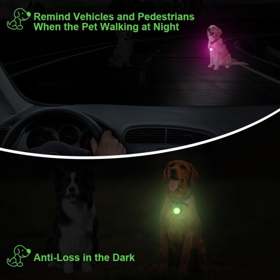 AUAUY Safety LED Flashing Light, 4 Modes Dog Light, IPX68 Waterproof Pet Lights, USB Rechargeable Dog Cat Light Pendant, Adjustable LED Light for Night Walks, Running, Camping AUAUY Safety LED Flashing Light, 4 Modes Dog Light, IPX68 Waterproof Pet Lights, USB Rechargeable Dog Cat Light Pendant, Adjustable LED Light for Night Walks, Running, Camping