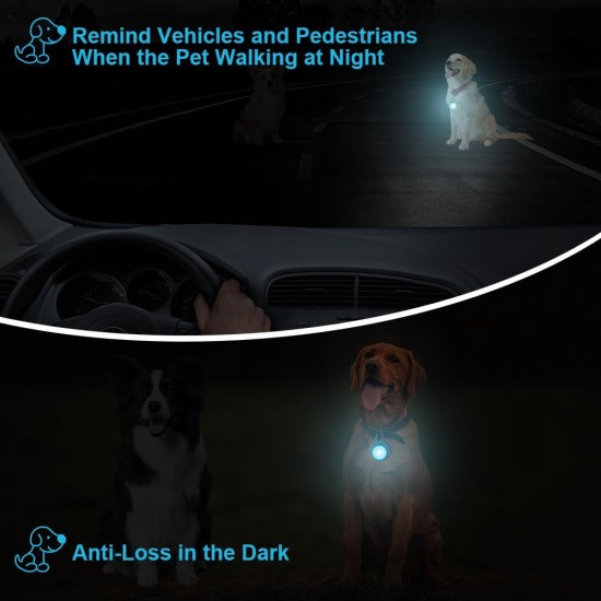 AUAUY Safety LED Flashing Light, 4 Modes Dog Light, IPX68 Waterproof Pet Lights, USB Rechargeable Dog Cat Light Pendant, Adjustable LED Light for Night Walks, Running, Camping AUAUY Safety LED Flashing Light, 4 Modes Dog Light, IPX68 Waterproof Pet Lights, USB Rechargeable Dog Cat Light Pendant, Adjustable LED Light for Night Walks, Running, Camping