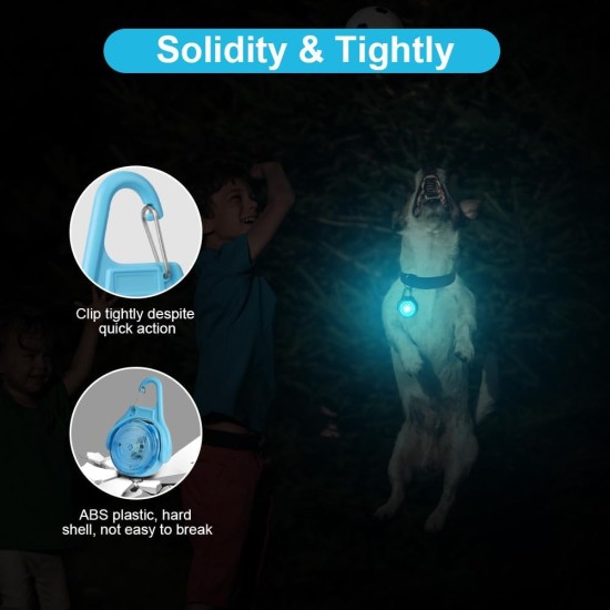 AUAUY Safety LED Flashing Light, 4 Modes Dog Light, IPX68 Waterproof Pet Lights, USB Rechargeable Dog Cat Light Pendant, Adjustable LED Light for Night Walks, Running, Camping AUAUY Safety LED Flashing Light, 4 Modes Dog Light, IPX68 Waterproof Pet Lights, USB Rechargeable Dog Cat Light Pendant, Adjustable LED Light for Night Walks, Running, Camping