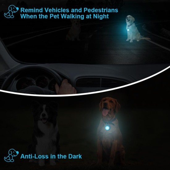 AUAUY Safety LED Flashing Light, 4 Modes Dog Light, IPX68 Waterproof Pet Lights, USB Rechargeable Dog Cat Light Pendant, Adjustable LED Light for Night Walks, Running, Camping AUAUY Safety LED Flashing Light, 4 Modes Dog Light, IPX68 Waterproof Pet Lights, USB Rechargeable Dog Cat Light Pendant, Adjustable LED Light for Night Walks, Running, Camping