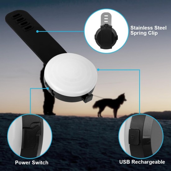 AUAUY Safety LED Flashing Light, 4 Modes Dog Light, IPX68 Waterproof Pet Lights, USB Rechargeable Dog Cat Light Pendant, Adjustable LED Light for Night Walks, Running, Camping AUAUY Safety LED Flashing Light, 4 Modes Dog Light, IPX68 Waterproof Pet Lights, USB Rechargeable Dog Cat Light Pendant, Adjustable LED Light for Night Walks, Running, Camping