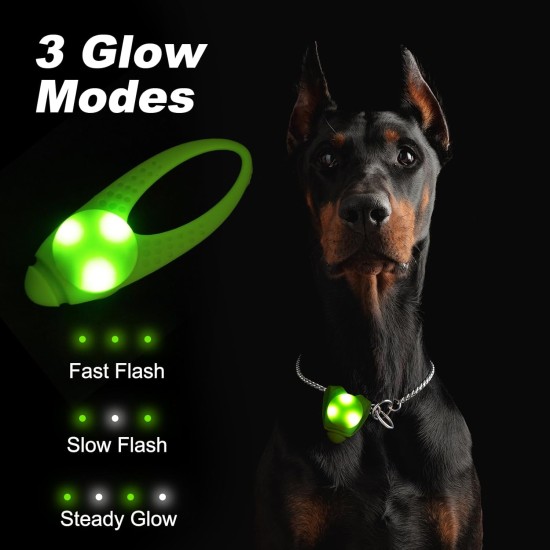 AUAUY Safety LED Flashing Light, 4 Modes Dog Light, IPX68 Waterproof Pet Lights, USB Rechargeable Dog Cat Light Pendant, Adjustable LED Light for Night Walks, Running, Camping AUAUY Safety LED Flashing Light, 4 Modes Dog Light, IPX68 Waterproof Pet Lights, USB Rechargeable Dog Cat Light Pendant, Adjustable LED Light for Night Walks, Running, Camping