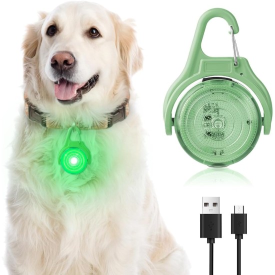 AUAUY Safety LED Flashing Light, 4 Modes Dog Light, IPX68 Waterproof Pet Lights, USB Rechargeable Dog Cat Light Pendant, Adjustable LED Light for Night Walks, Running, Camping AUAUY Safety LED Flashing Light, 4 Modes Dog Light, IPX68 Waterproof Pet Lights, USB Rechargeable Dog Cat Light Pendant, Adjustable LED Light for Night Walks, Running, Camping