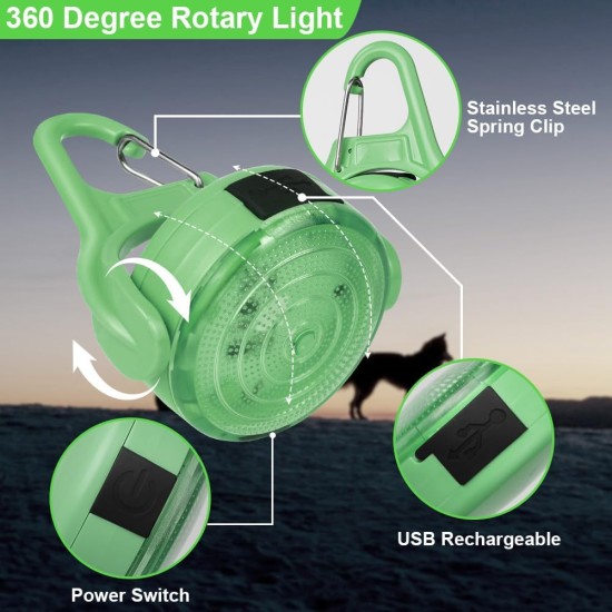 AUAUY Safety LED Flashing Light, 4 Modes Dog Light, IPX68 Waterproof Pet Lights, USB Rechargeable Dog Cat Light Pendant, Adjustable LED Light for Night Walks, Running, Camping AUAUY Safety LED Flashing Light, 4 Modes Dog Light, IPX68 Waterproof Pet Lights, USB Rechargeable Dog Cat Light Pendant, Adjustable LED Light for Night Walks, Running, Camping